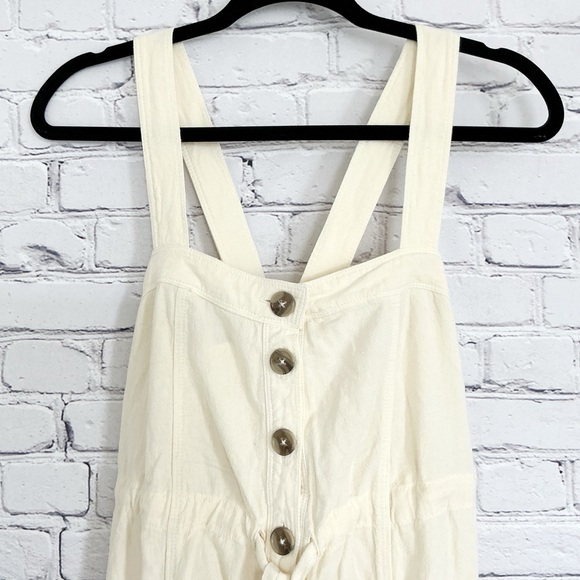 New Free People Catch the Breeze Dress Midi Ivory Linen Size XS Thanks - Picture 4 of 11